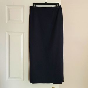 Lands' End Wool Gabardine Navy Pencil Skirt, Misses 20